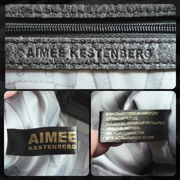 Aimee Kestenberg Heston Satchel Charcoal Gray Washed Nubuck Leather Bag - Picture 14 of 15